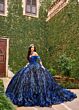 Rachel Allan RQ2194 Off-The-Shoulder Pleated Skirt Quince Dress