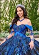 Rachel Allan RQ2194 Off-The-Shoulder Pleated Skirt Quince Dress