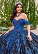 Rachel Allan RQ2194 Off-The-Shoulder Pleated Skirt Quince Dress