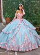 Rachel Allan RQ2196 Sheer Sleeve Petal Train Quince Gown