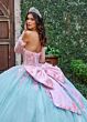 Rachel Allan RQ2196 Sheer Sleeve Petal Train Quince Gown