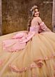 Rachel Allan RQ2196 Sheer Sleeve Petal Train Quince Gown