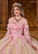Rachel Allan RQ2196 Sheer Sleeve Petal Train Quince Gown