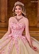 Rachel Allan RQ2196 Sheer Sleeve Petal Train Quince Gown