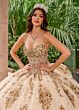 Rachel Allan RQ2202 Removable Sleeve Back Bow Quince Dress