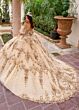 Rachel Allan RQ2202 Removable Sleeve Back Bow Quince Dress