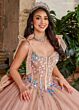 Rachel Allan RQ2203 Back Bow Plunging Neck Sweet 16 Gown