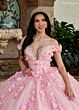 Rachel Allan RQ2204 V-Neck Off The Shoulder Sweet 16 Gown