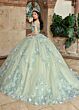 Rachel Allan RQ2204 V-Neck Off The Shoulder Sweet 16 Gown