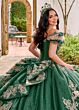 Rachel Allan RQ3133 Petal Train Off-The-Shoulder Quince Dress