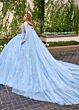 Rachel Allan RQ3135 Plunging Neck Removable Cape Quince Gown
