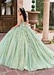 Rachel Allan RQ3135 Plunging Neck Removable Cape Quince Gown