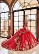 Rachel Allan RQ3137 Off-The-Shoulder Pannier Skirt Quince Gown