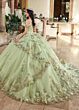 Rachel Allan RQ3137 Off-The-Shoulder Pannier Skirt Quince Gown