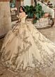 Rachel Allan RQ3137 Off-The-Shoulder Pannier Skirt Quince Gown