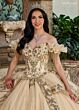 Rachel Allan RQ3137 Off-The-Shoulder Pannier Skirt Quince Gown