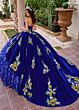 Rachel Allan RQ5005 Ruffle Skirt Plunging Neck Quince Dress