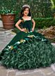 Rachel Allan RQ5005 Ruffle Skirt Plunging Neck Quince Dress