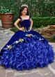 Rachel Allan RQ5005 Ruffle Skirt Plunging Neck Quince Dress