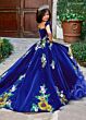 Rachel Allan RQ5005 Ruffle Skirt Plunging Neck Quince Dress