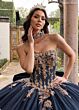 Rachel Allan RQ1168 High Neck Gauntlet Sleeve Topper Dress