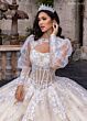 Rachel Allan RQ1172 Bishop Sleeve Topper Beaded Dress