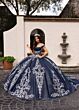 Rachel Allan RQ2230 Cowl Overlay Off The Shoulder Dress