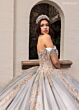 Rachel Allan RQ2230 Cowl Overlay Off The Shoulder Dress