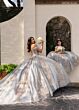 Rachel Allan RQ2230 Cowl Overlay Off The Shoulder Dress