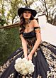 Rachel Allan RQ2230 Cowl Overlay Off The Shoulder Dress