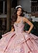 Rachel Allan RQ3158 Corset Overlay Embroidered Dress