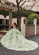 Rachel Allan RQ3163 Plunging Neckline Embroidered Dress