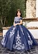 Rachel Allan RQ4055 Boat Neckline Embroidered Dress