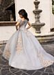 Rachel Allan RQ4055 Boat Neckline Embroidered Dress