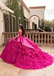Rachel Allan RQ6001 Layered Skirt Off The Shoulder Dress