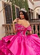 Rachel Allan RQ6001 Layered Skirt Off The Shoulder Dress