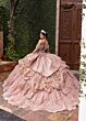 Rachel Allan RQ6001 Layered Skirt Off The Shoulder Dress