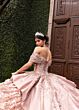Rachel Allan RQ6001 Layered Skirt Off The Shoulder Dress