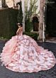 Rachel Allan RQ6004 Tiered Ruffle Skirt Off The Shoulder Dress
