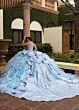 Rachel Allan RQ6004 Tiered Ruffle Skirt Off The Shoulder Dress