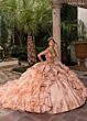 Rachel Allan RQ6004 Tiered Ruffle Skirt Off The Shoulder Dress