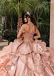 Rachel Allan RQ6004 Tiered Ruffle Skirt Off The Shoulder Dress