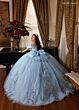Rachel Allan RQ1196 Sheer Cape Back Bow Quince Gown