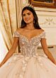 Rachel Allan RQ3180 Plunging Neck Cap Sleeve Quinceanera Dress