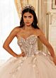 Rachel Allan RQ3180 Plunging Neck Cap Sleeve Quinceanera Dress