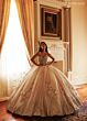 Rachel Allan RQ3180 Plunging Neck Cap Sleeve Quinceanera Dress
