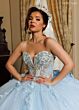 Rachel Allan RQ3180 Plunging Neck Cap Sleeve Quinceanera Dress