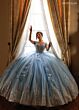 Rachel Allan RQ3180 Plunging Neck Cap Sleeve Quinceanera Dress