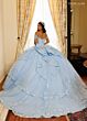 Rachel Allan RQ3182 Long Sleeve Tiered Skirt Quinceanera Gown