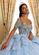 Rachel Allan RQ3182 Long Sleeve Tiered Skirt Quinceanera Gown